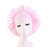 Satin Rhinestone Sleeping Bonnet