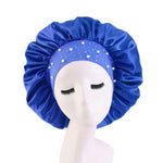 Satin Rhinestone Sleeping Bonnet