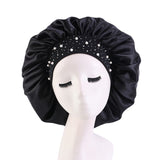 Satin Rhinestone Sleeping Bonnet