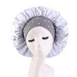 Satin Rhinestone Sleeping Bonnet