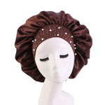 Satin Rhinestone Sleeping Bonnet