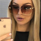 Oversize Rimless Square Bee Shades