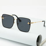 Oversize Rimless Square Bee Shades