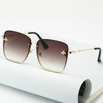 Oversize Rimless Square Bee Shades