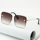 Oversize Rimless Square Bee Shades