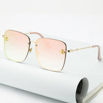 Oversize Rimless Square Bee Shades