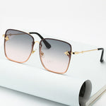 Oversize Rimless Square Bee Shades