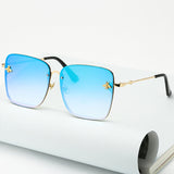 Oversize Rimless Square Bee Shades