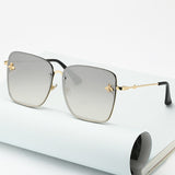 Oversize Rimless Square Bee Shades