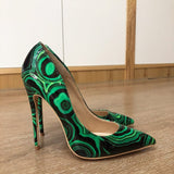 Green Graffiti Printed Heels