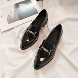 Patent Metal Decoration Loafers