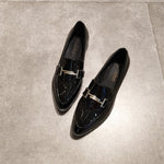 Patent Metal Decoration Loafers