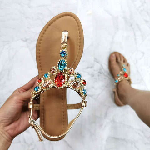 Multi-Color Rhinestone Sandals