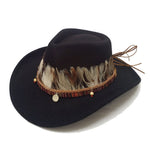 Unisex Cowboy Felt Brim Hat