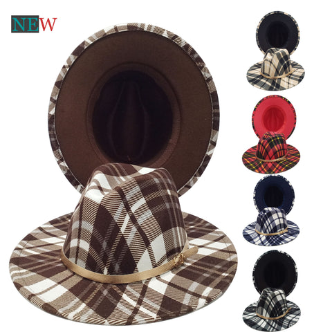 Unisex Plaid Fedoras