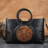 Quality Leather Embossed Shoulder Bag