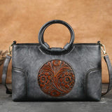 Quality Leather Embossed Shoulder Bag