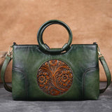 Quality Leather Embossed Shoulder Bag