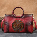 Quality Leather Embossed Shoulder Bag