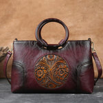 Quality Leather Embossed Shoulder Bag