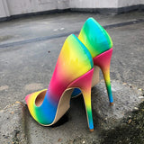 Rainbow Patent Leather Pumps